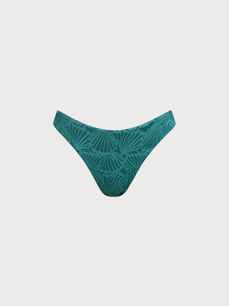 Women Knitted Nylon Bikini Bottoms Dark Green Sustainable Bikinis - BERLOOK