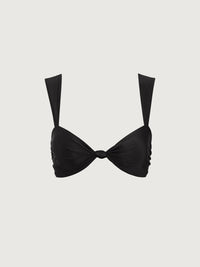 Women Knitted Nylon Bikini Tops Black Sustainable Bikinis - BERLOOK