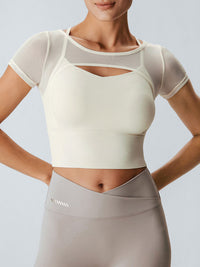 Women'S Knitted Nylon Yoga Short Sleeve Tops Sustainable Yoga Tops - BERLOOK